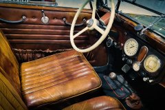 Interior of old antique car Audi Front 225 at Old Car Land show in Kiev, Ukraine, may 17, 2024